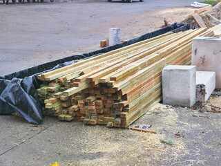 Stacked timber beams for construction and repair