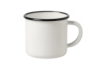 White enamel mug classic design camping gear