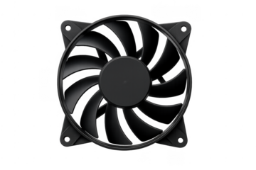 Computer case cooling fan with transparent background