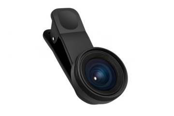 Black clip-on lens for smartphone photography enhancement