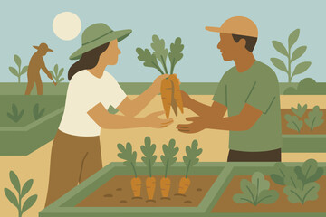 Icon exchange no community negative garden cohesive blue warm carrots numbers vector