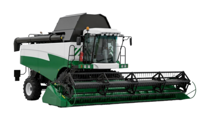 Grain harvester on a bright background ready for use in the fields to collect crops during harvest time