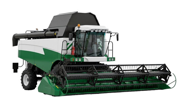 Grain harvester on a bright background ready for use in the fields to collect crops during harvest time