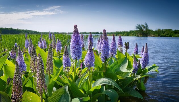 Pickerelweed Pickerel Rush Water Hyacint Pontederia Cordata The Pickerelweed Or Pickerel Weed Native Amerivan Flowers