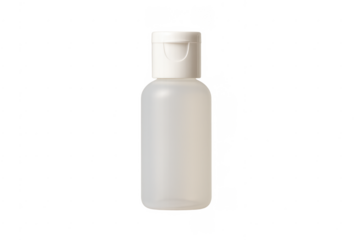 White cosmetic bottle mockup with flip top cap