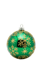 green Christmas ball on a white isolated background