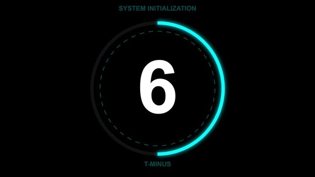 Futuristic Digital Countdown Timer HUD Overlay 4K