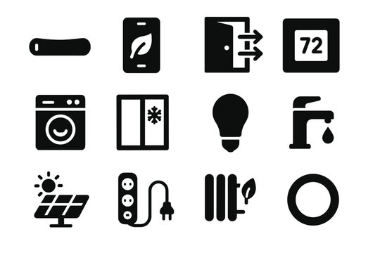 Flat outlines no assist tile icon spacing efficiency home vector sterile background