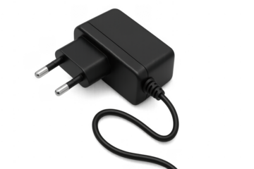Black ac/dc power adapter charger with cable plug
