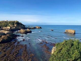 Vue panoramique sur la mer depuis les hauteurs de la ville de Biarritz