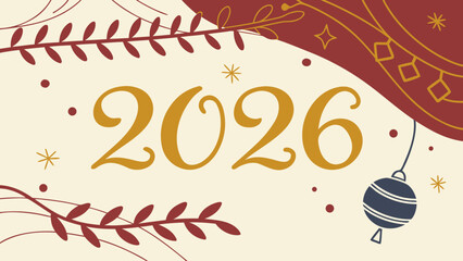 A happy New Year greeting card design featuring a vector heart symbol and festive celebration text for a holiday business concept illustration