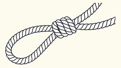 A strong marine rope with a blue and red tied knot is isolated on white to show a secure string connection for climbing or sailing safety equipment