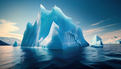 iceberg floats most hidden beneath ocean surface