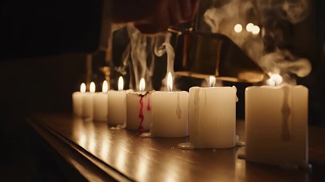Candlelight Ceremony - A Serene and Spiritual Gathering with Lit Candles.