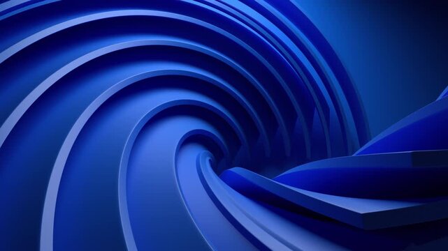 Abstract motion design, blue minimalist background, 4k seamless loop animation, 3d render