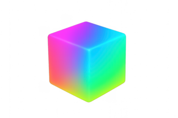 Abstract 3d cube with vibrant rainbow gradient colors