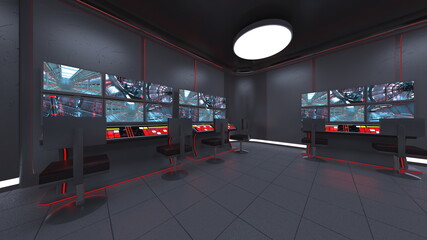 モニタリングルーム　3DCGレンダリング