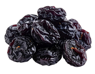 Dried prunes pile isolated on transparent background