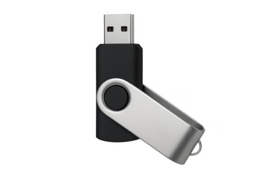 Usb flash drive transmitting digital data on transparent background - Powered by Adobe