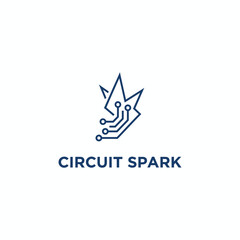 Fototapeta premium Modern Circuit Spark Technology Electric Power Logo Vector