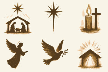 Background dove branch icon serene symbols silhouette angel vector cross traditional symbolic