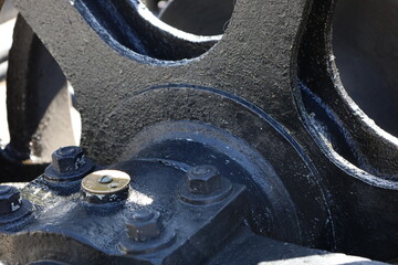closeup of a big old gear