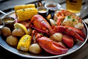 Authentic New England Clambake: A Feast of Lobster and Clams Paired with Ales and Beer