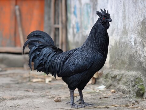 Majestic Ayam Cemani Rooster: The Enigmatic Black Bird of Indonesian Farms