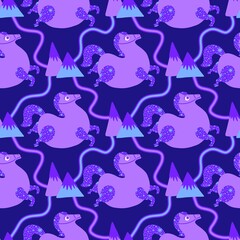 Christmas animals seamless horse pattern for wrapping paper and fabrics and party and kids print