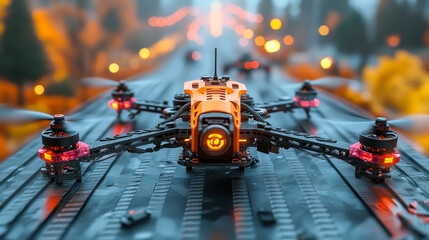 High-Speed FPV Racing Drone Performing Aerial Acrobatics on Dynamic Track