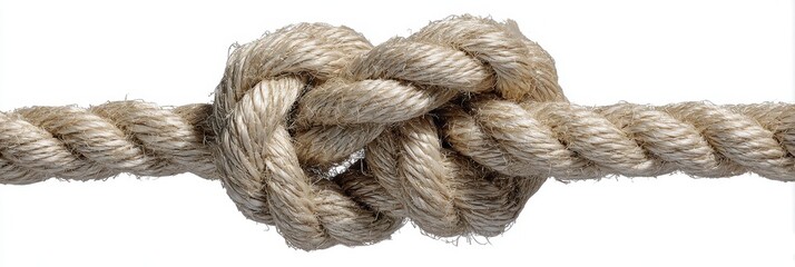 Secure Double Overhand Knot Detailed on White Background - Perfect for Attaching Rope
