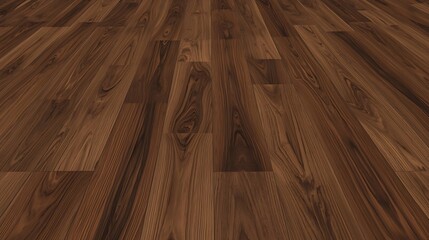 Seamless tileable floor texture, dark walnut hardwood floor, wide planks, horizontal alignment, warm rich brown tone matching elegant Christmas emblem style