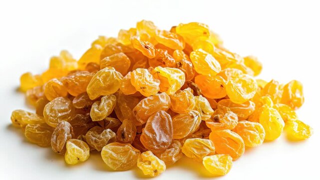 The shows a close-up of sun-dried sultana raisins. They have an appealing golden color and appear fresh and moist. This could be used for culinary blogs, recipe websites