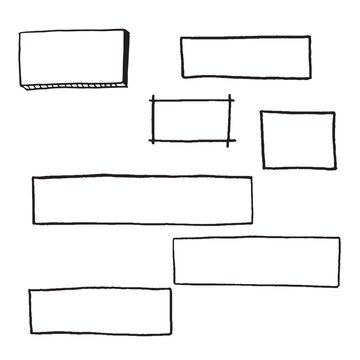 Hand drawn rectangle frame doodle.