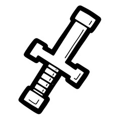Simple black and white dumbbell icon for fitness and exercise.
