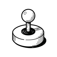 Vintage joystick illustration in black and white.