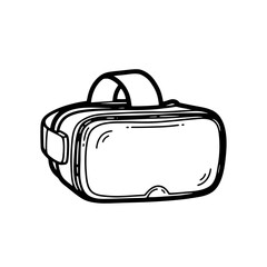 Virtual Reality Headset Simple Line Art Illustration.