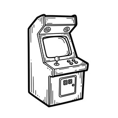 Vintage Arcade Machine Classic Video Game Console.