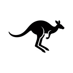 Fototapeta premium A simple black silhouette of a kangaroo