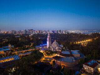 California Tower in Balboa Park with city skyline