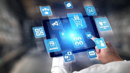 Concept of social media shopping transforms e-commerce. This platform offers seamless shopping experiences, enhancing social media interaction for online business growth. Gist