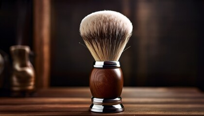 a traditional shaving brush with a wooden handle ideal for classic wet shaving and grooming enthusiasts