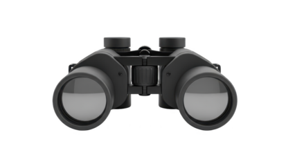 Black night vision binoculars on a transparent background isolated