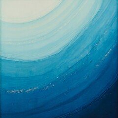 Blue abstract background with dynamic curved wave pattern, smooth texture and elegant white light lines.