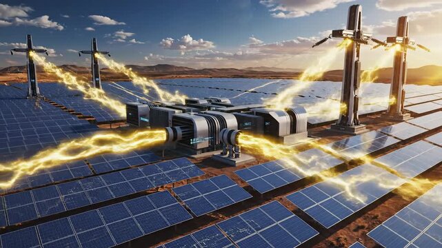 Sprawling Solar Farm Generating Renewable Energy
