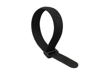 Black hook and loop fastener strap for cable management
