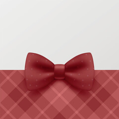 Red Bow Tie Greeting Card. Elegant Blue Bow Tie Square Background Banner with Red Bow Tie Decoration for Wedding Invitation, Birthday Gift Card, Fathers Day Card Template