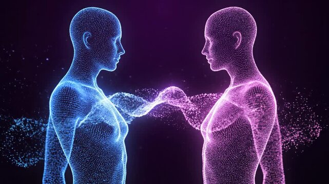 Connected Souls: Abstract Energy Exchange