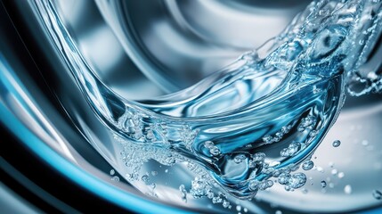 A splash of water with many small bubbles