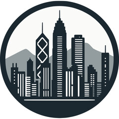 Hong Kong Skyline Vector Icon